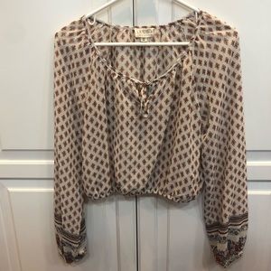 La Hearts Tie Neck Blouse